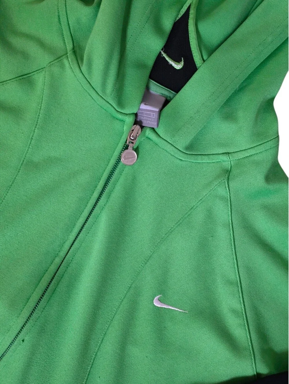 Nike Y2K Green Track Jacket Hoodie Full Zip Large Retro Athletic Sportswear
